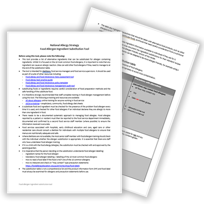 Food Allergy Ingredient Substitution Tool